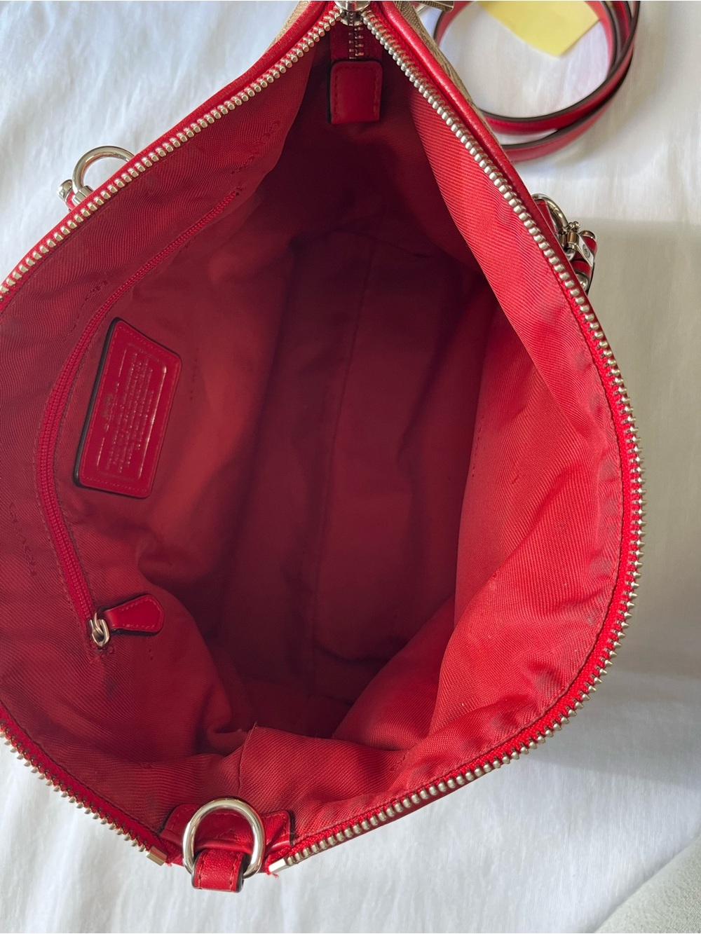 Coach Prairie Satchel with Signature Cs and Red Leather Trim - Picture 10 of 15